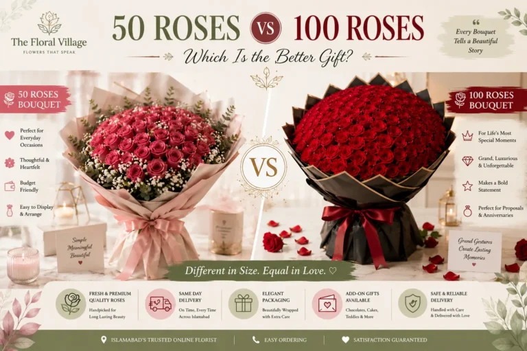 50 Roses vs 100 Roses Bouquet